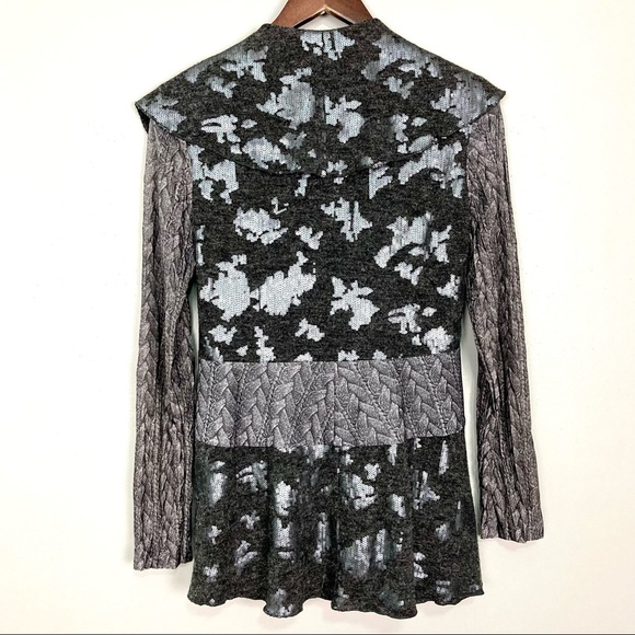 Alberto Makali Ruffled Sequin Cardigan Sweater Women’s Size M Mixed Media Gothic - Picture 5 of 8